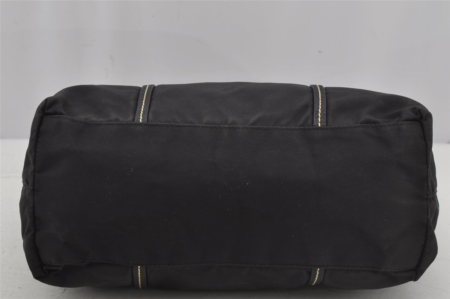 Authentic PRADA Vintage Nylon Tessuto Leather Tote Hand Bag Black 3107J