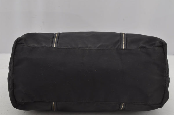 Authentic PRADA Vintage Nylon Tessuto Leather Tote Hand Bag Black 3107J