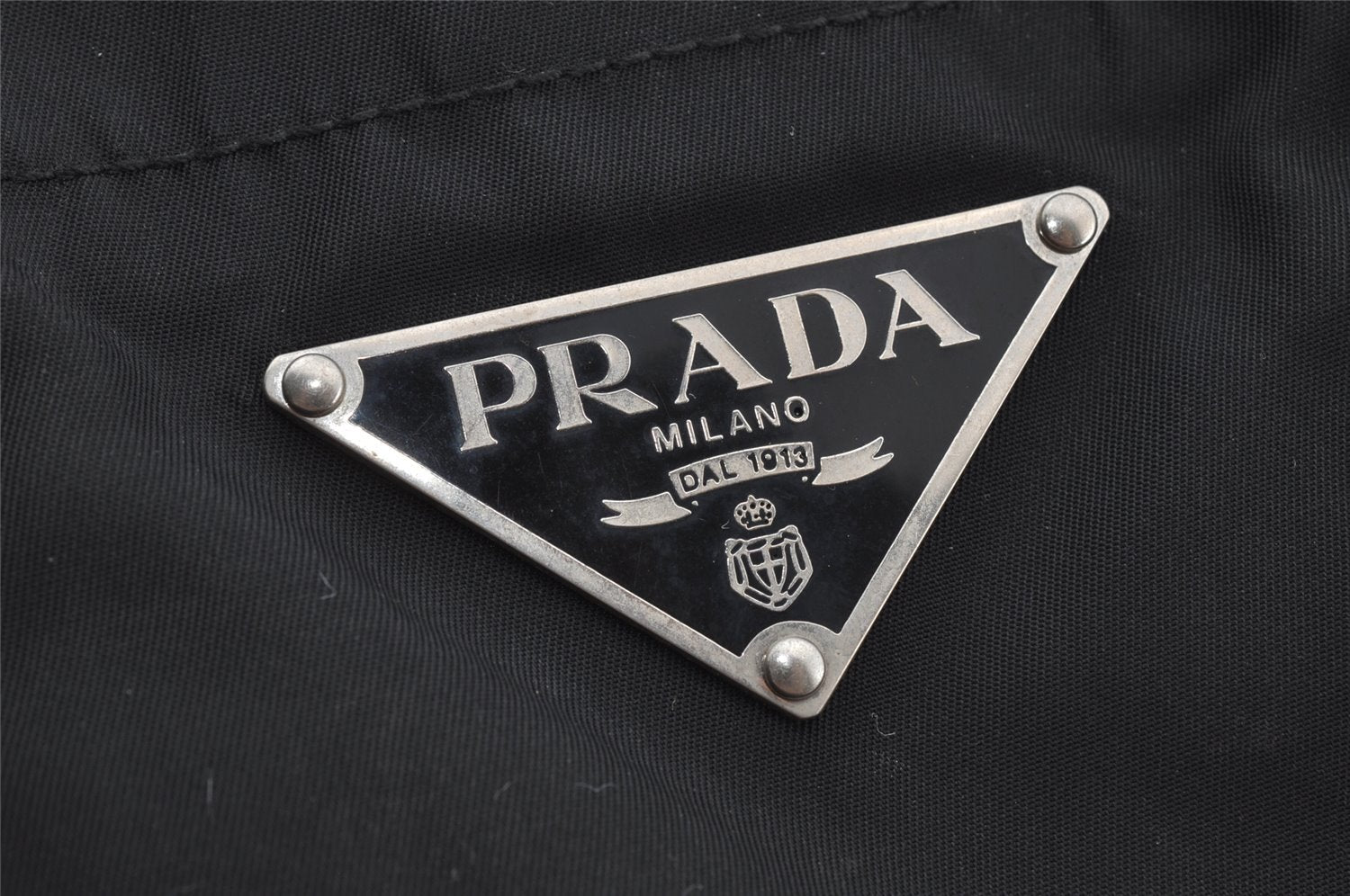 Authentic PRADA Vintage Nylon Tessuto Leather Tote Hand Bag Black 3107J