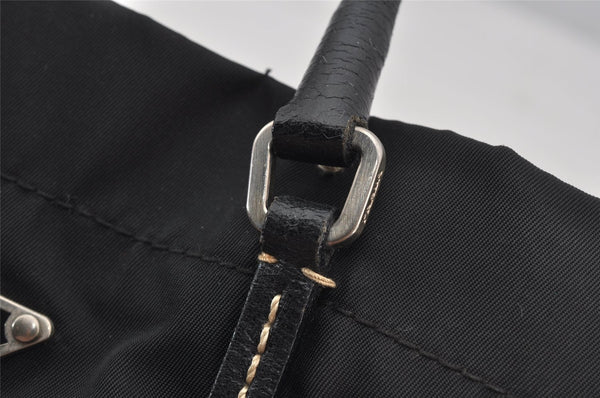 Authentic PRADA Vintage Nylon Tessuto Leather Tote Hand Bag Black 3107J
