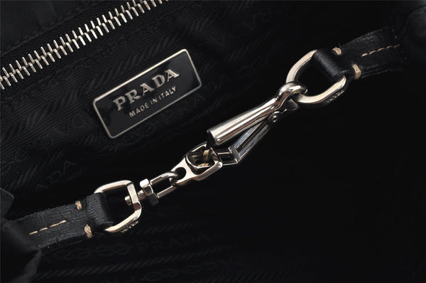 Authentic PRADA Vintage Nylon Tessuto Leather Tote Hand Bag Black 3107J