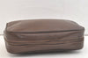 Authentic GUCCI Vintage Clutch Hand Bag Purse Leather Brown 3107K