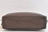 Authentic GUCCI Vintage Clutch Hand Bag Purse Leather Brown 3107K