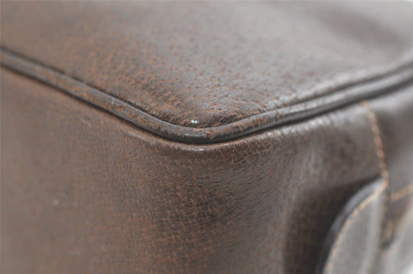 Authentic GUCCI Vintage Clutch Hand Bag Purse Leather Brown 3107K
