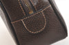 Authentic GUCCI Vintage Clutch Hand Bag Purse Leather Brown 3107K