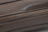 Authentic GUCCI Vintage Clutch Hand Bag Purse Leather Brown 3107K