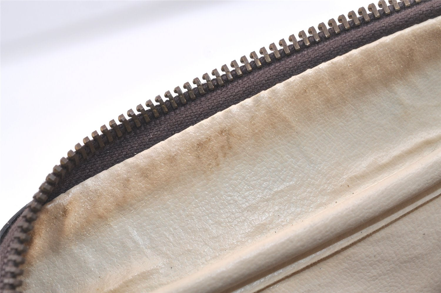 Authentic GUCCI Vintage Clutch Hand Bag Purse Leather Brown 3107K