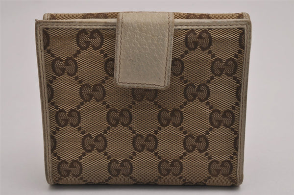 Authentic GUCCI Web Sherry Line Princy GG Canvas Wallet 167465 Brown Junk 3110J