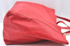 Authentic CELINE Horizontal Cabas Vintage Shoulder Tote Bag Leather Red 3111I