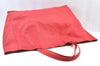 Authentic CELINE Horizontal Cabas Vintage Shoulder Tote Bag Leather Red 3111I