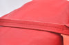 Authentic CELINE Horizontal Cabas Vintage Shoulder Tote Bag Leather Red 3111I