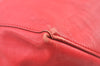 Authentic CELINE Horizontal Cabas Vintage Shoulder Tote Bag Leather Red 3111I