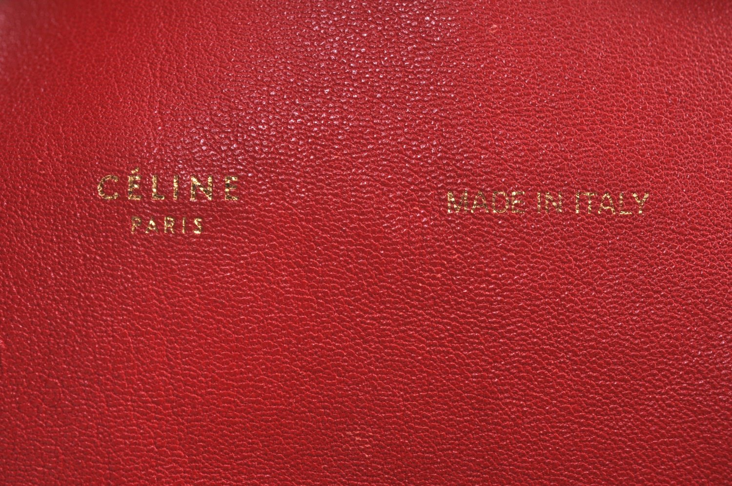 Authentic CELINE Horizontal Cabas Vintage Shoulder Tote Bag Leather Red 3111I