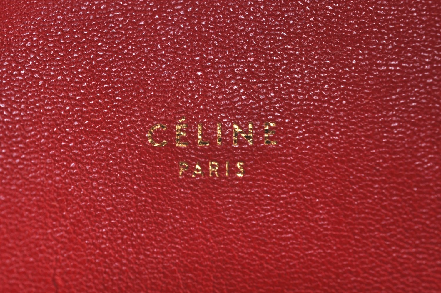 Authentic CELINE Horizontal Cabas Vintage Shoulder Tote Bag Leather Red 3111I