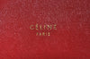 Authentic CELINE Horizontal Cabas Vintage Shoulder Tote Bag Leather Red 3111I