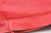 Authentic CELINE Horizontal Cabas Vintage Shoulder Tote Bag Leather Red 3111I
