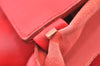Authentic CELINE Horizontal Cabas Vintage Shoulder Tote Bag Leather Red 3111I