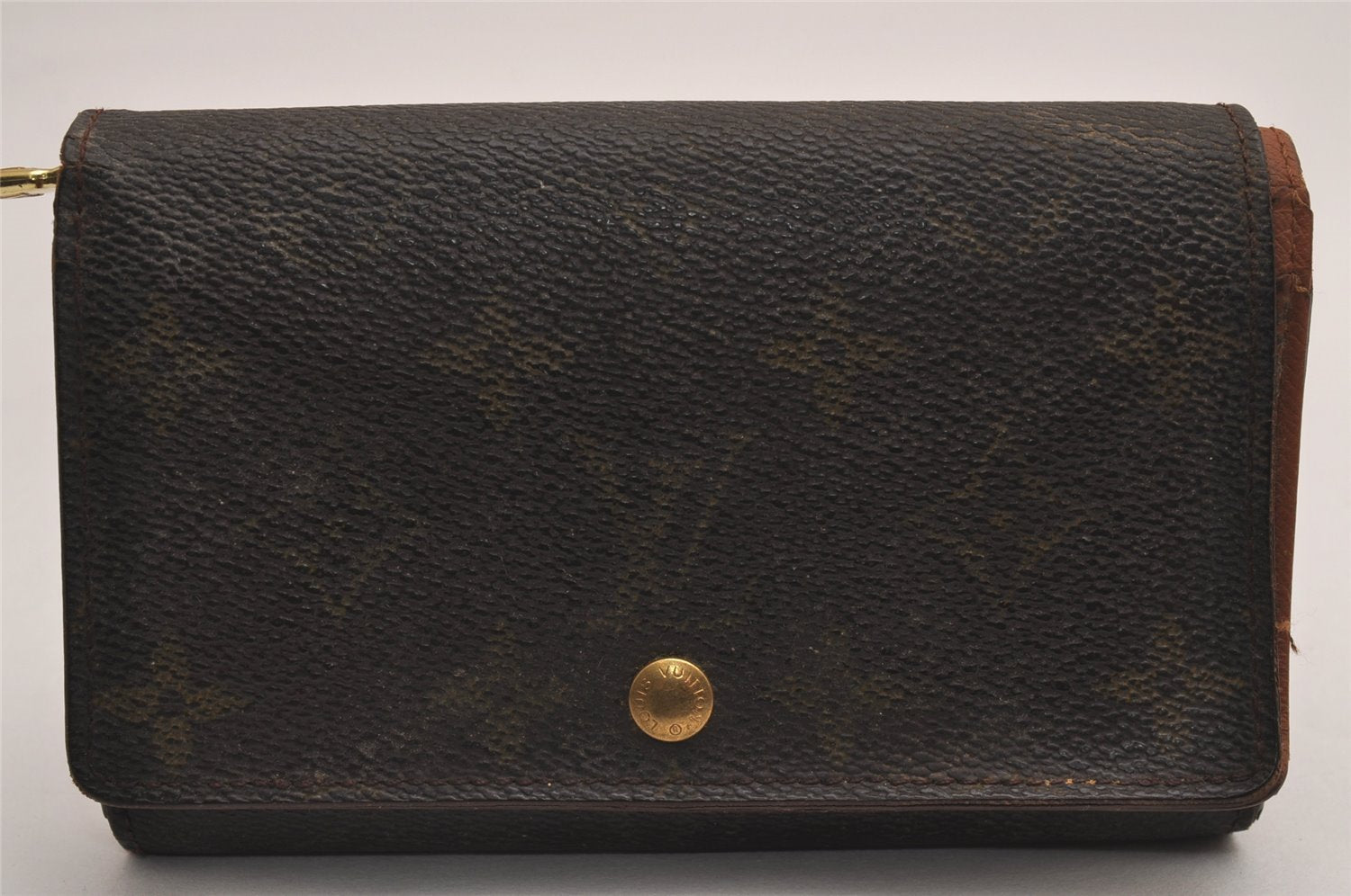 Auth Louis Vuitton Monogram Porte Monnaie Billets Tresor Wallet M61730 LV 3111J