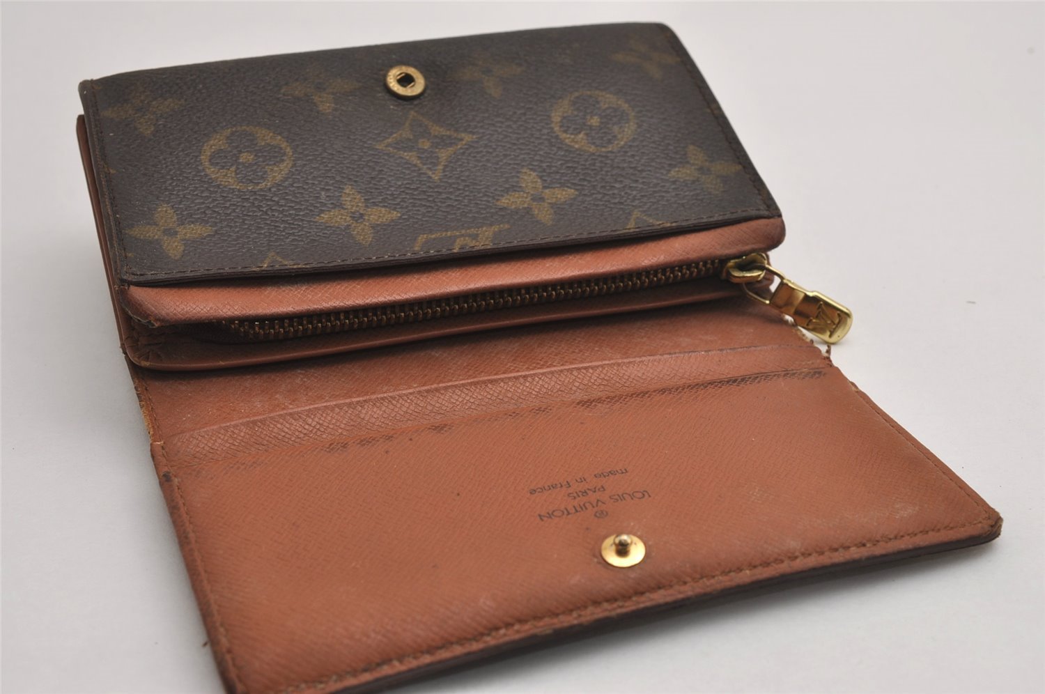 Auth Louis Vuitton Monogram Porte Monnaie Billets Tresor Wallet M61730 LV 3111J