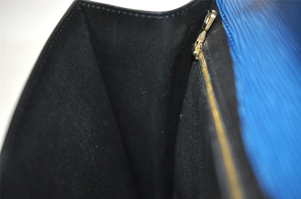 Authentic Louis Vuitton Epi Montaigne 27 Clutch Hand Bag Blue M52655 LV 3113I