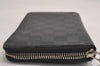 Authentic Louis Vuitton Damier Graphite Zippy Organizer Wallet N63077 Junk 3113J