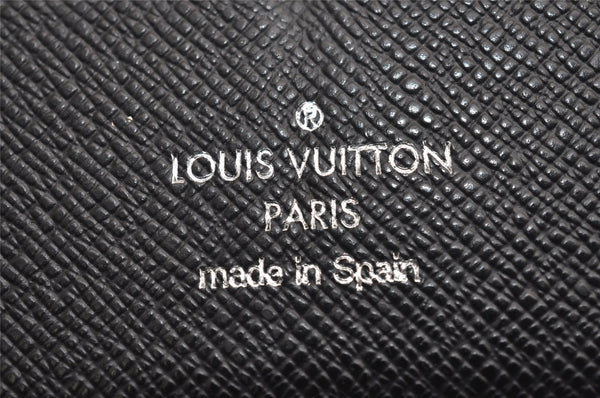 Authentic Louis Vuitton Damier Graphite Zippy Organizer Wallet N63077 Junk 3113J