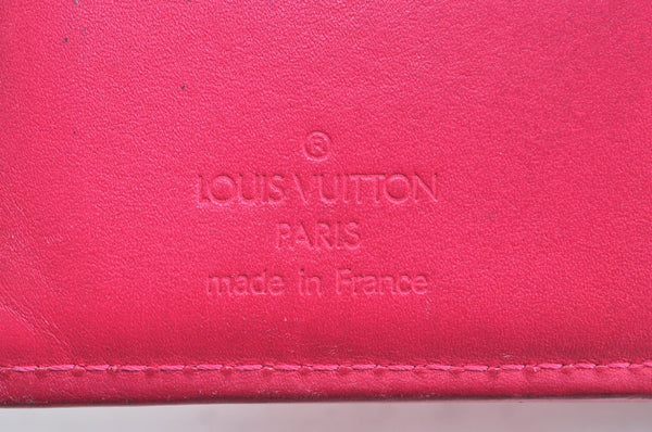 Authentic Louis Vuitton Vernis Portefeuille Viennois Wallet Red M91254 LV 3115F