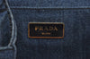 Authentic PRADA Vintage Canapa SS Denim 2Way Shoulder Hand Bag Purse Blue 3116I