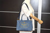 Authentic PRADA Vintage Canapa SS Denim 2Way Shoulder Hand Bag Purse Blue 3116I