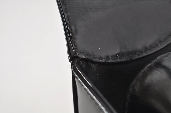 Authentic GUCCI Vintage Shoulder Hand Bag Purse Enamel Black Junk 3118J