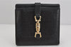 Authentic GUCCI Jackie Horsebit Motif Leather Bifold Wallet 141435 Black 3118K