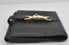 Authentic GUCCI Jackie Horsebit Motif Leather Bifold Wallet 141435 Black 3118K