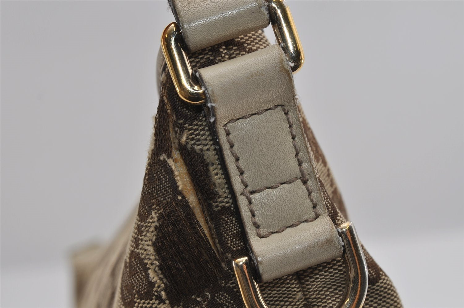 Authentic GUCCI New Britt Shoulder Bag GG Canvas Leather 169998 Brown 3119I