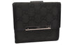 Authentic GUCCI Vintage Bifold Wallet Purse GG Canvas Leather 112664 Black 3119J