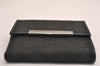 Authentic GUCCI Vintage Bifold Wallet Purse GG Canvas Leather 112664 Black 3119J