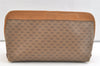 Authentic GUCCI Micro GG PVC Leather Clutch Hand Bag Purse Brown Junk 3119K