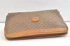 Authentic GUCCI Micro GG PVC Leather Clutch Hand Bag Purse Brown Junk 3119K