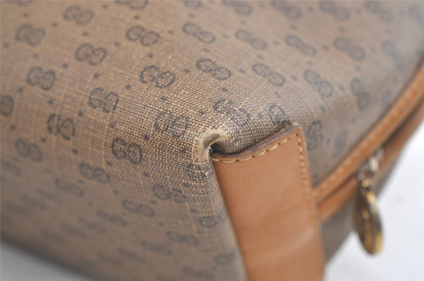 Authentic GUCCI Micro GG PVC Leather Clutch Hand Bag Purse Brown Junk 3119K
