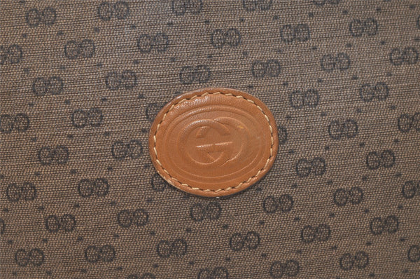 Authentic GUCCI Micro GG PVC Leather Clutch Hand Bag Purse Brown Junk 3119K