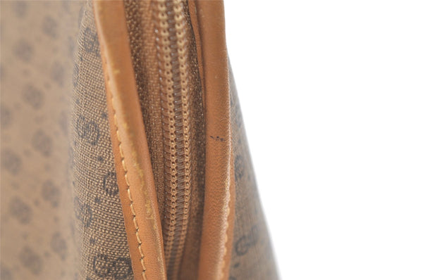 Authentic GUCCI Micro GG PVC Leather Clutch Hand Bag Purse Brown Junk 3119K