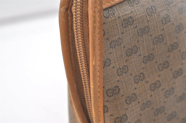 Authentic GUCCI Micro GG PVC Leather Clutch Hand Bag Purse Brown Junk 3119K