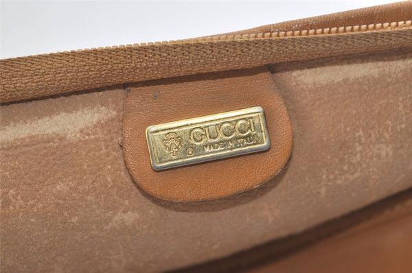 Authentic GUCCI Micro GG PVC Leather Clutch Hand Bag Purse Brown Junk 3119K