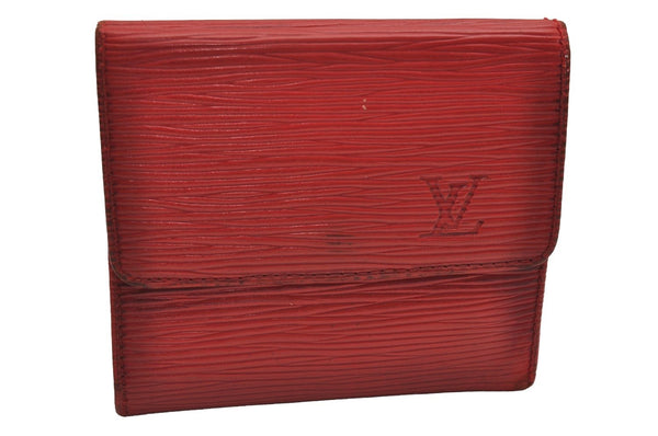 Auth Louis Vuitton Epi Porte Monnaie Billets Cartes Credit Wallet Red Junk 3120J