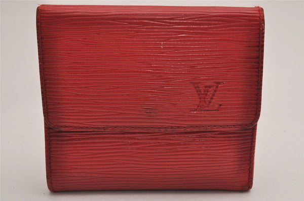 Auth Louis Vuitton Epi Porte Monnaie Billets Cartes Credit Wallet Red Junk 3120J