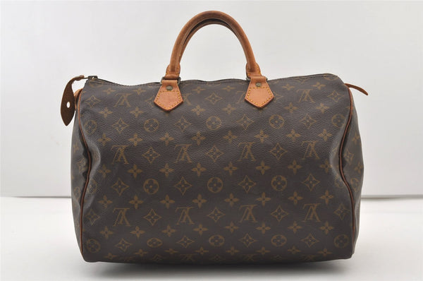 Authentic Louis Vuitton Monogram Speedy 35 Hand Boston Bag M41524 LV 3121J