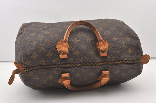 Authentic Louis Vuitton Monogram Speedy 35 Hand Boston Bag M41524 LV 3121J