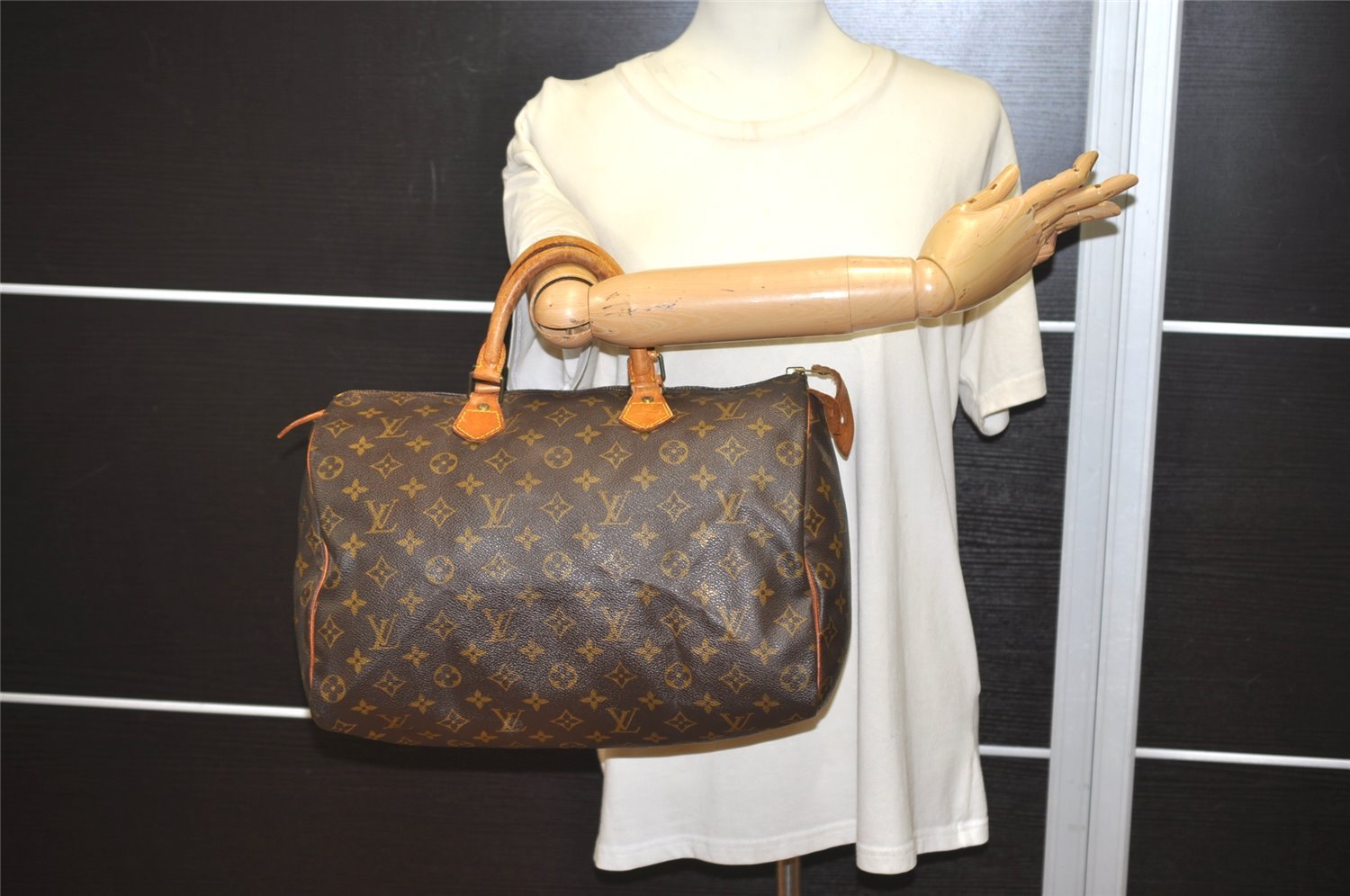 Authentic Louis Vuitton Monogram Speedy 35 Hand Boston Bag M41524 LV 3121J