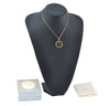 Authentic Christian Dior Gold Tone Chain Pendant Necklace CD Box 3121M