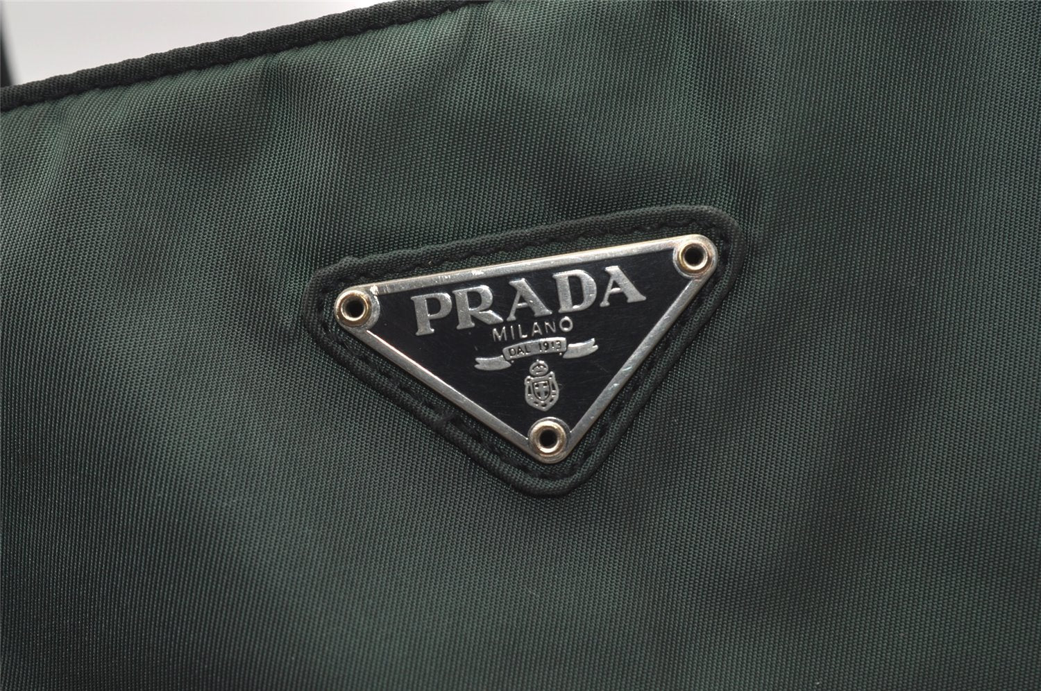 Authentic PRADA Vintage Nylon Tessuto Shoulder Hand Bag Purse Green 3122J