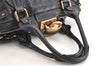 Authentic Chloe Vintage Paddington Leather Shoulder Hand Bag Black 3122M